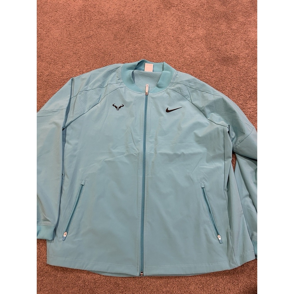 Nike Jacket Mens Size 2XL Blue Mint Rafa Nadal Court Tennis Zip Windbreaker
